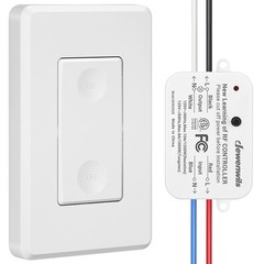 DEWENWILS Wireless Remote Light Switch, 2.14″L x 1.46″W x 0.92″H, White