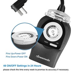 DEWENWILS Outdoor Timer Outlet Switch Timer for ChristmasDecorations