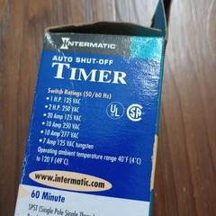 Intermatic FD60MC Ivory 60 Min Timer Auto Shut -Off Almond Color NEW IN BOX