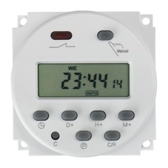 Baomain Time Switch Relay,Digital LCD Programmable Timer,24V Timer, White
