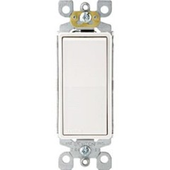 (10)-Leviton Decora Edge Anti-Microbial Rocker White 15A Quiet 3-Way Switch