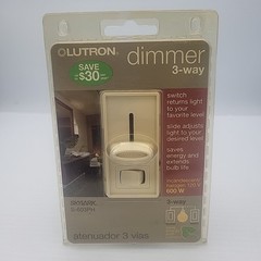 LUTRON SKYLARK S-603PH-LA DIMMER SLIDE SWITCH 600 WATT 3 WAY LIGHT ALMOND