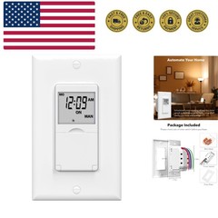 7 Day Programmable in-Wall Timer Switch for Lights, Digital Light Switch Time…