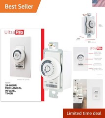 Honeywell 24-Hour Mechanical Dial Timer Switch for Lighting Control – White