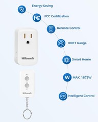 Wireless Remote Control Outlet Plug for Lamp, Light, Fan – 100ft Range, FCC