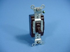Leviton 54501-2 Brown Commercial Grade Framed Single Pole Toggle Switch 15A Bulk