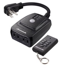DEWENWILS Outdoor Timer Outlet Waterproof, 15A 1/2HP, 100FT Remote Control