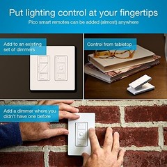 Smart 3-Way Dimmer Light Switch Kit with Pico Remote & Bracket, No Neutral Neede
