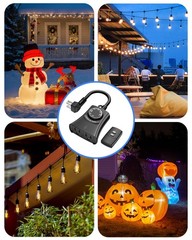 HBN Outdoor Light Timer with Remote Control, Waterproof Light Sensor Timer, 1…