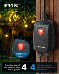 DEWENWILS Outdoor Dimmer for String Lights, 125V, 100FT Remote Control Range,