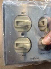 NuTone Bathroom Wall Switch Vent Heat Light Night Light 15amp w/Stainless Cover