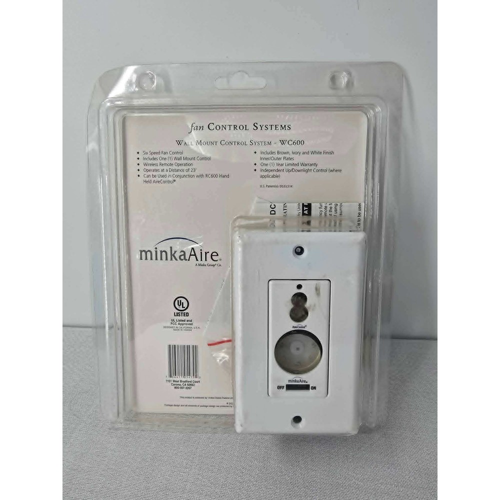 Minka Aire WC600 AireControl Wall Mount 6 Speed Ceiling Fan Control System White
