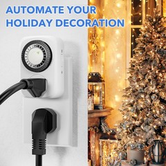 Indoor Mini 24-Hour Mechanical Outlet Timer, for Electrical Outlets, 30 Minut…