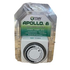 Titan Controls Apollo 8 Dual Outlet 24hr Timer 120v/15amp – New