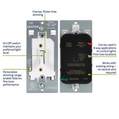 Toggle Slide LED Advanced Dimmer Switch for 150W Dimmable LED, Halogen and In…