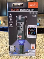 Smart Outdoor 4 ft. 6-Outlet Power Stake Timer Holiday Lights Projector Hubspace