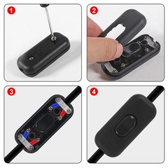 DWEII 6 Pack Inline Cord Switch, AC 250V 6A On/Off Lamp Control Appliance Swi…
