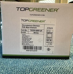 TopGreener TSOS5-W6P-UF Motion Sensor Switch White NIB 6-Pack Occupancy PIR