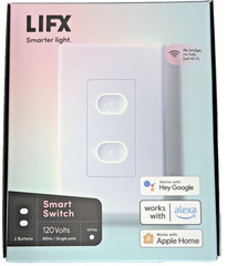 LIFX 2-Button Smart Switch in-Wall Wi-Fi Smart Home White Apple Google Alexa