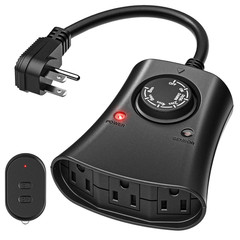 Lights Plug Timer Outdoor, Dusk to Dawn Electrical Timer Switch with Remote, Wat