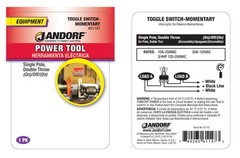 Jandorf 61147 20A 125V 1-Pole SPDT Contact 3-Screw Terminal Toggle Switch
