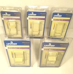 5 Leviton Ivory Decora Slide Dimmer Switches Preset 3-Way 6623-PI