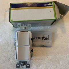 Leviton 5634-W 15 Amp 120/277 Decora Combo 2 SP Switches Combination Save Space