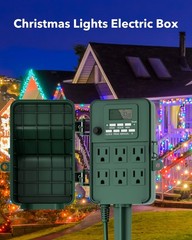 Durable 7-Day Digital Timer Surge Protector – 6FT Outdoor Extension Cord