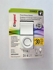 DR703PWV LeGrand Decorator Preset Rotary DR Series Dimmer Light Switch, White