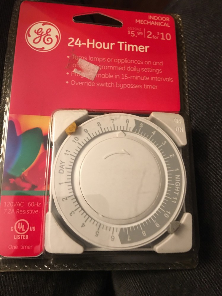GE Indoor 24-Hour Basic Timer – White New & Sealed