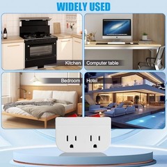Grounded Outlet with Double ON Off Switch, 1-Pack 1 Pack White