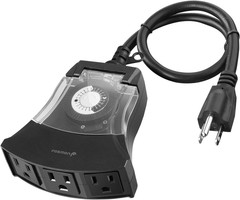 Fosmon Outdoor Timer Outlet Waterproof, Outdoor Light Timer for Electrical Outle