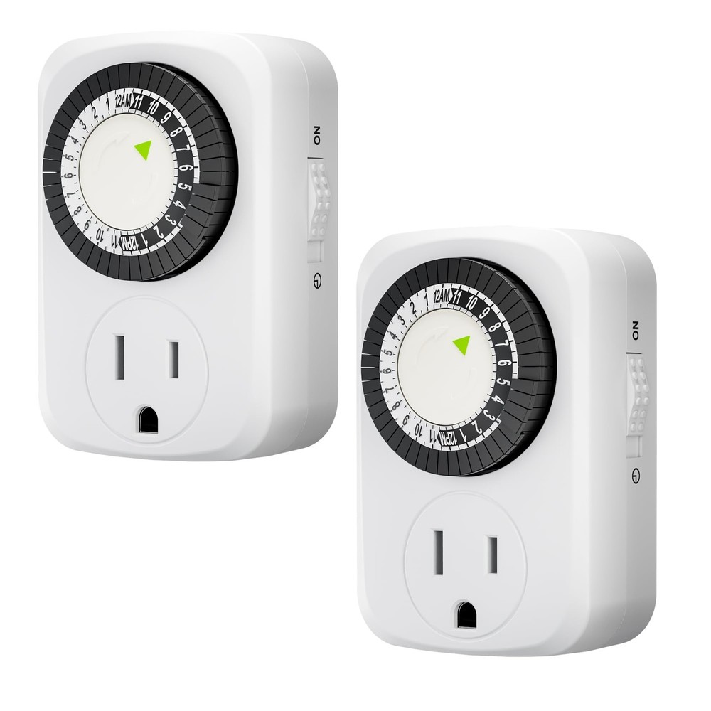 Indoor Mini 24-Hour Mechanical Outlet Timer, for Electrical Outlets, 30 Minut…