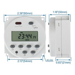 Baomain Time Switch Relay,Digital LCD Programmable Timer,24V Timer, White