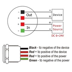 Touch Switch UT19Z11 Latching DC 6V-24V Blue LED On Fits 19mm 3/4 Mount Hole