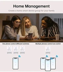 Smart Wi-Fi Light Switch, 2 Channels Linptech Wireless Relay Switch Tuya App Rem