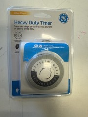 GE 24-Hour Heavy Duty Indoor Plug-in Mechanical Timer, 2 Grounded Outlets