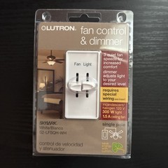 Lutron Skylark Single Pole- Speed Fan & Light Control S2-LFSQH-WH 3Speed