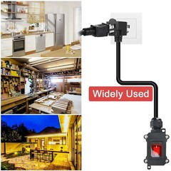 Inline Cord Switch 14AWG 3 Prong Plug 20A 125V Waterproof Cable Piggyback Plug