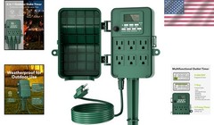 Durable 7-Day Digital Timer Surge Protector – 6FT Outdoor Extension Cord