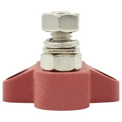 TWIN M8 Terminal Post Power Distribution Block Bus Bar – Side Mount Black Red
