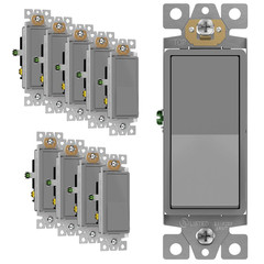 3-Way Decorator Paddle Light Switch, Single Pole or Three Way, 3 Wire, Grounding
