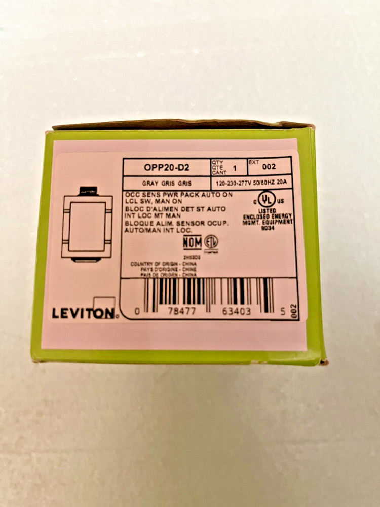 BRAND NEW Leviton OPP20-D2 20A Occupancy Sensor Power Pack |