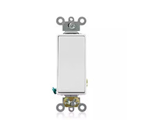 LEVITON 5621-2W 20A 120/277V DECORA PLUS ROCKER 1-POLE AC QUIET SWITCH, WHITE