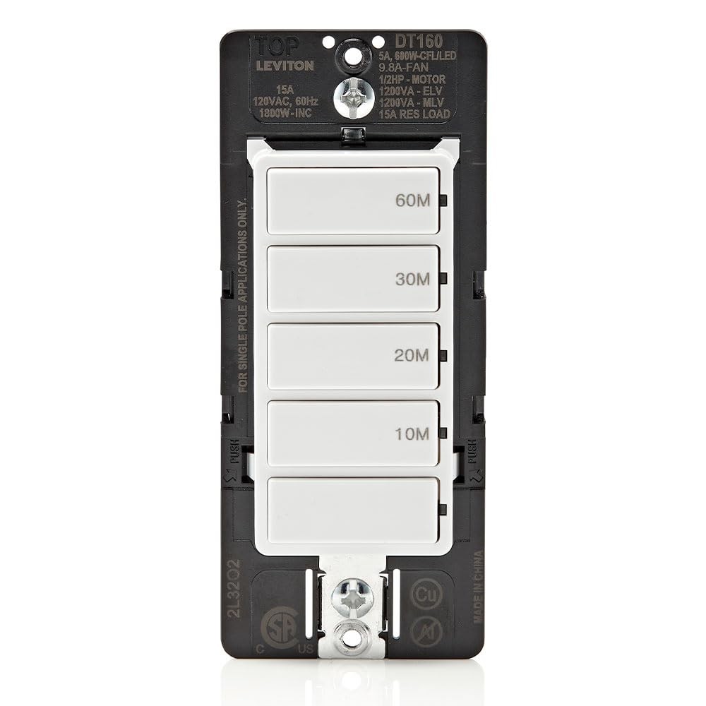 Leviton Countdown Timer Switch for bathroom fan and household lights, 1020306…