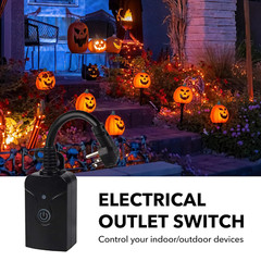 Outdoor Indoor Wireless Remote Control 3-Prong Outlet Weatherproof Heavy Duty…