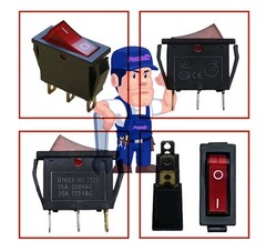 2Pcs with Neon Light Lamp ZE-235L Rocker Switch Red Illuminated 16A 125VAC 25…