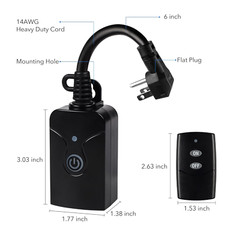 Outdoor Indoor Wireless Remote Control 3-Prong Outlet Weatherproof Heavy Duty…