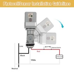 120VAC Dusk to Dawn Photocell Switch for Outdoor Lights Single Unit Photocell