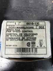 Leviton Single Pole Fan Speed Control 6616-1XI, 5A-120V, Ivory